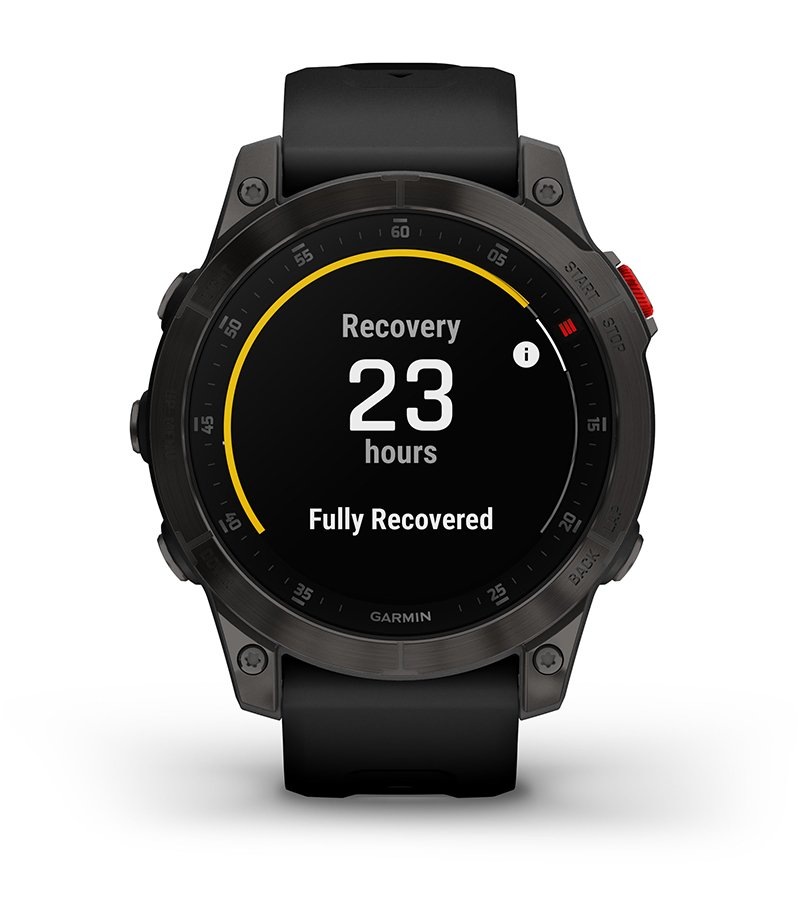 Chytré hodinky Garmin epix (Gen 2) Sapphire - Titan Black/Black Silicone Band