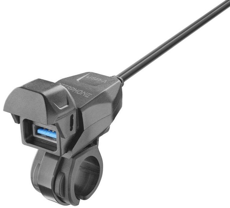 Nabíječka Interphone USB, na řídítka motocyklu - černá