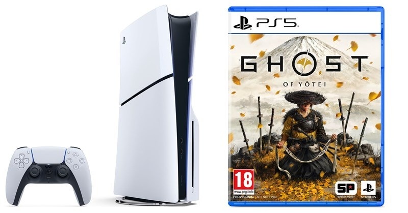 Sony PlayStation 5 (typ modelu - slim) - bílá + Hra Sony PlayStation 5 Ghost of Yotei Standard Edition