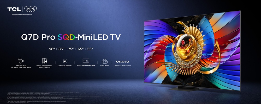 Televize TCL 55Q7D PRO TCL Q7D Pro s technologií SQD-Mini LED