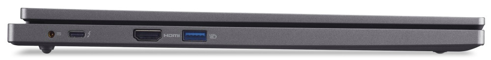 Levá strana notebooku Acer TravelMate P2 16 s USB-C, HDMI, USB 3.2 a napájecím konektorem