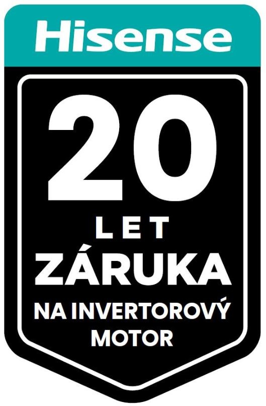 Pračka se sušičkou Hisense WD5I1245BWRH bílá ikona prodloužené 20leté záruky na invertorový motor spotřebiče.