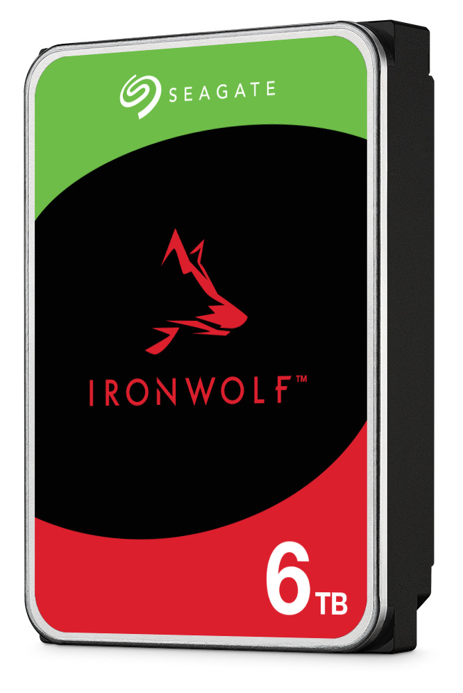 Pevný disk Seagate IronWolf 6TB v šedé barvě.