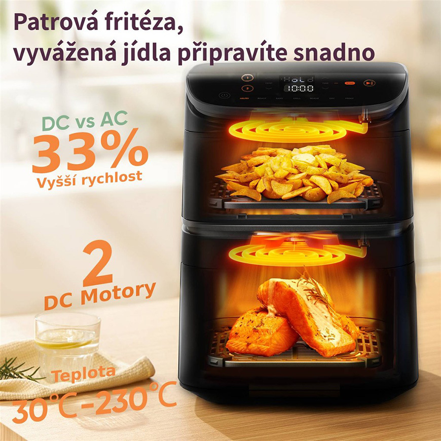 Fritéza horkovzdušná COSORI Turbo Tower 10,8 l černá Fritéza horkovzdušná Cosori Turbo Tower, 10,8 l