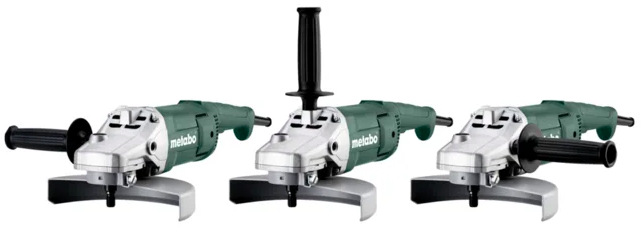 Tři polohy přídavné rukojeti úhlové brusky Metabo WE 2000-230