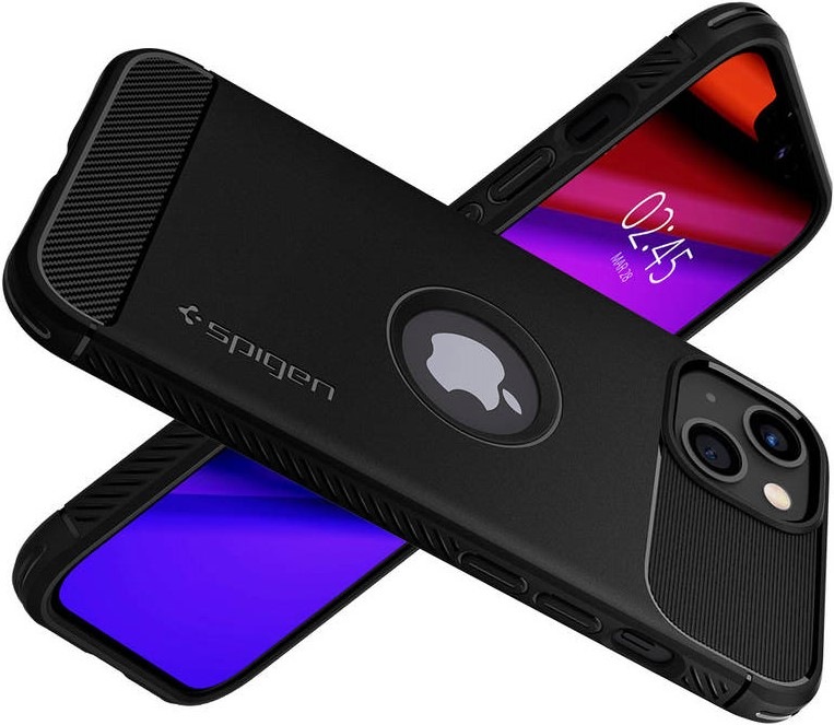 Kryt na mobil Spigen Rugged Armor na Apple iPhone 13 černý Kryt na mobil Spigen Rugged Armor na Apple iPhone 13 černý