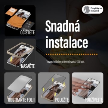 PanzerGlass Privacy na Apple iPhone 14 Pro s instalačním rámečkem (P2784), šedá