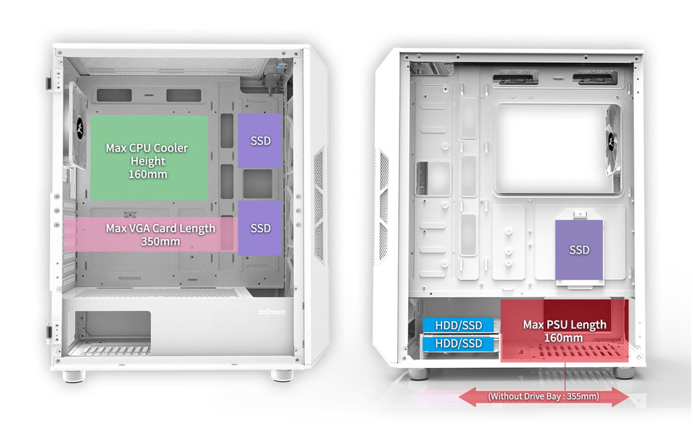 Case Zalman i3 Neo TG černá