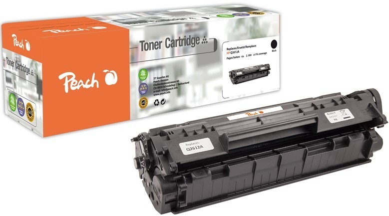 Černý toner Peach HP 12A, Q2612A s výtěžností 2000 stran
