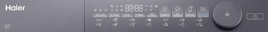 Set výrobků Haier HW70-B14367TU1-S + HD70-C367TU1-S bílý ovládací panel slim sušičky haier HD70-C367TU1-S