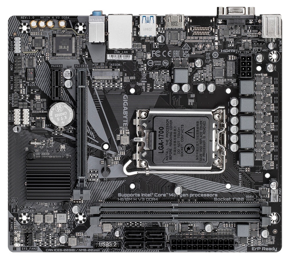 Základní deska Gigabyte H610M H V3 DDR4 vhodná pro základní PC sestavy, černá barva