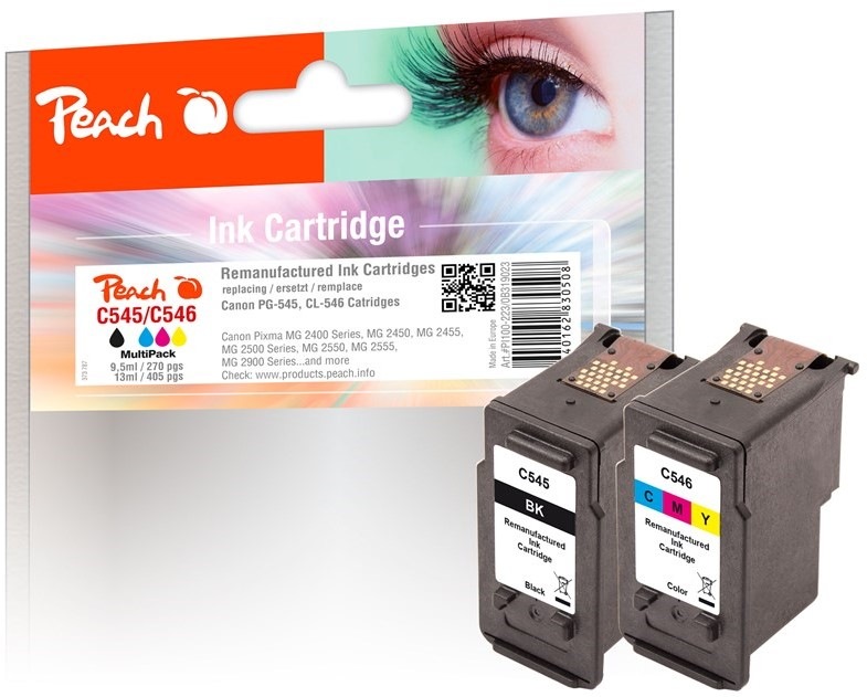 Inkoustová náplň Peach Canon PG-545/CL-546, MultiPack, 245/245 stran - CMYK
