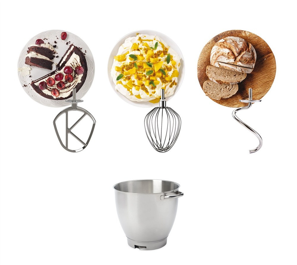 Tři různé nástavce k robotu Kenwood KVL87.003BK Chef XL Pro