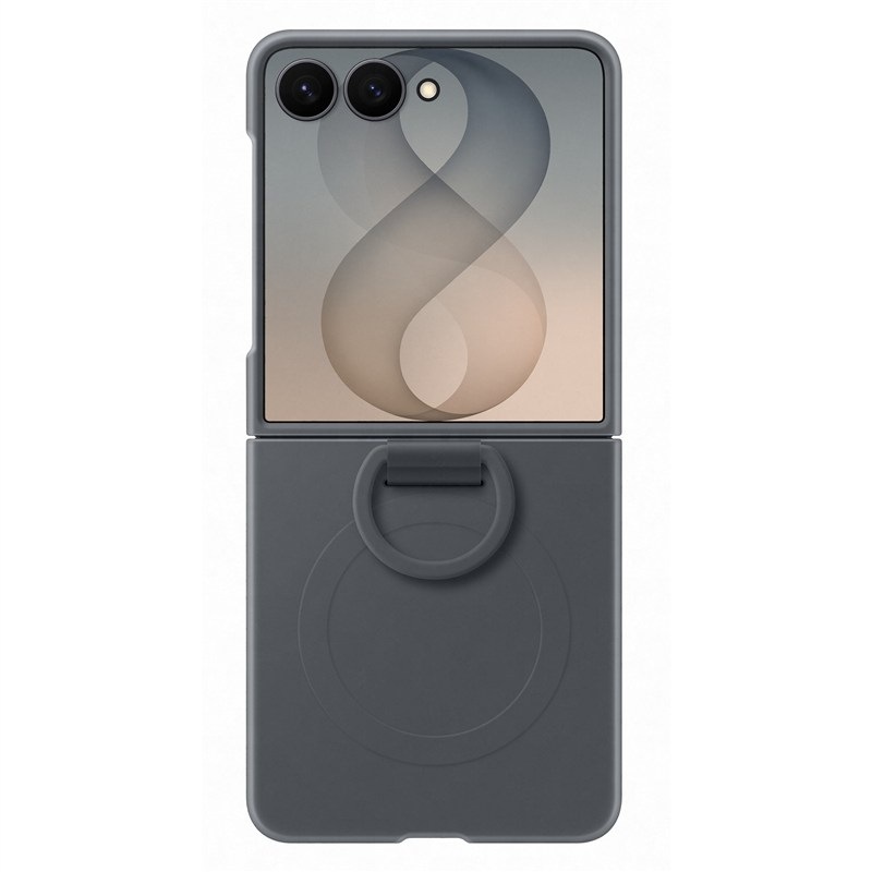 Kryt na mobil Samsung Mobile Silikonový magnetický s držákem na prst Galaxy Z Flip8 černý