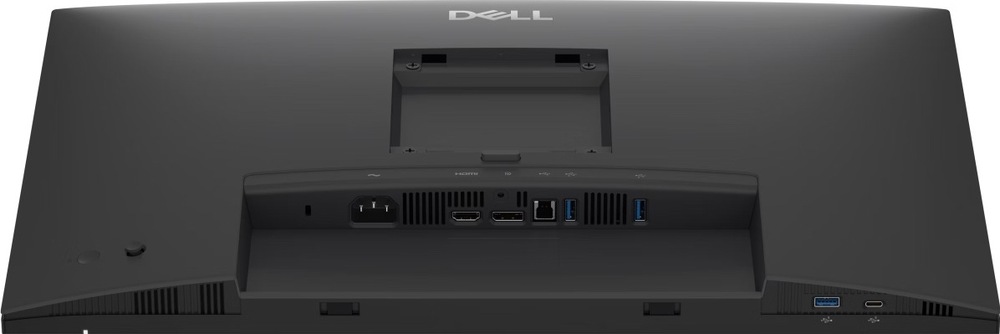 Monitor Dell Pro P 24 P2426 černý Zadní pohled na černý monitor Dell Pro P2426 se sejmutým stojanem a odkrytými porty: napájení, HDMI, DisplayPort, USB-B, tři USB-A a USB-C.