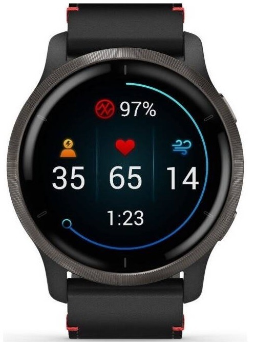 Chytré hodinky Garmin Venu 2 - Slate/Black Leather Band Chytré hodinky Garmin Venu 2 - Slate/Black Leather Band