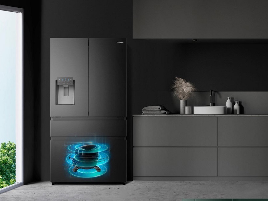 Americká chladnička Hisense RF728N4SBFE, černá, Invertorový kompresor