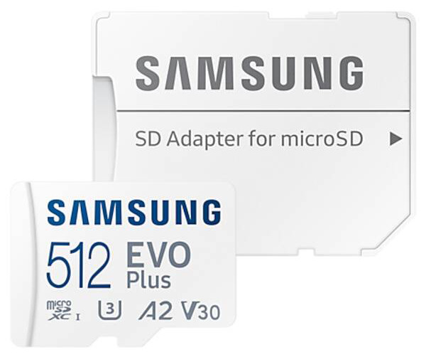 Paměťová karta Samsung Micro SDXC EVO Plus 512GB UHS-I U3 (130R/30W) + SD adaptér
