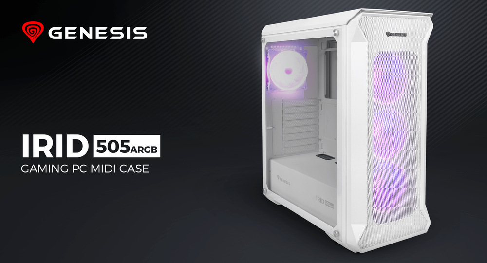 Case Genesis IRID 505 ARGB bílá Genesis IRID 505 ARGB (NPC-1872)