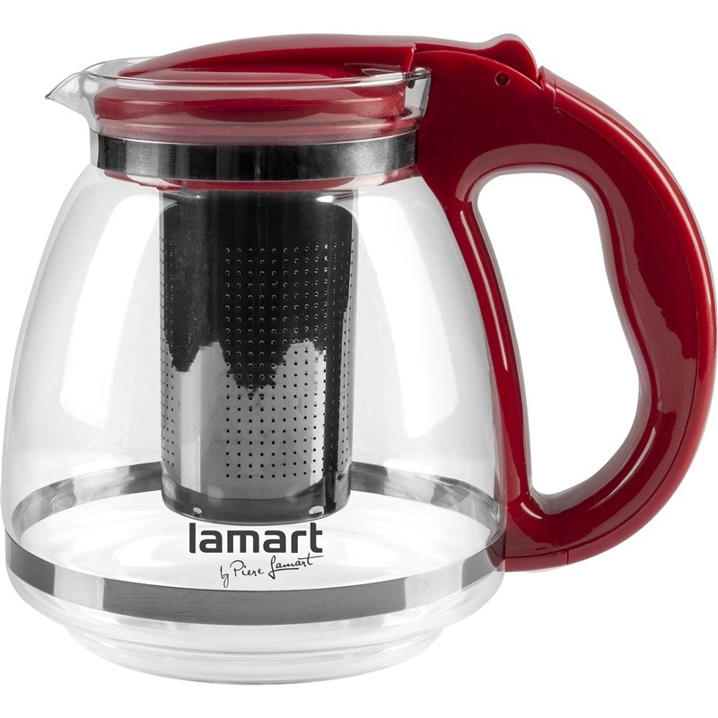 Konvice Lamart LT7074 VERRE, 1,5 l červená/sklo