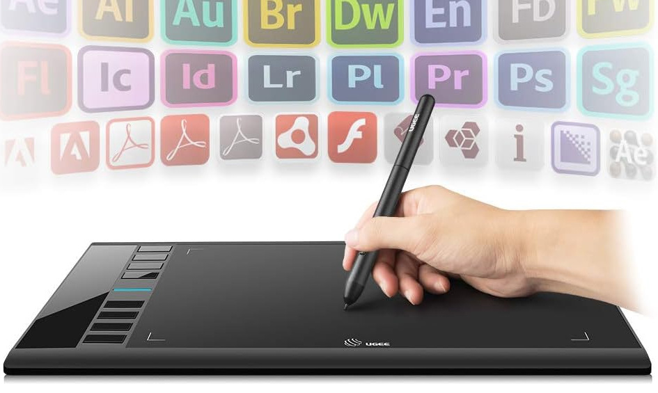 Grafický tablet UGEE M708 černý Grafický tablet UGEE M708 snadno připojíte k počítači nebo notebooku