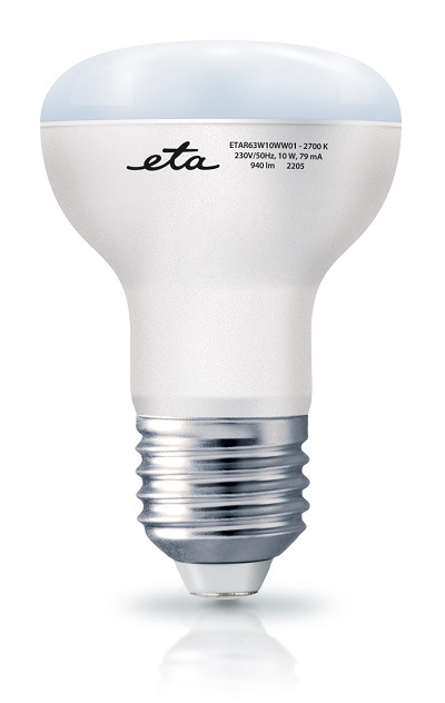 Žárovka LED ETA EKO LEDka reflektor 10W, E27, teplá bílá žárovka ETAR63W10WW01 LED