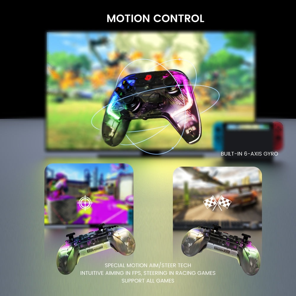 Gamepad GameSir T4 Kaleid RGB černý/průhledný GameSir T4 Pro Wireless