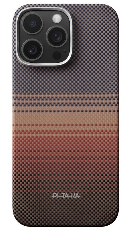 Kryt na mobil Pitaka Ultra-Slim, Sunset (PitaTap) na Apple iPhone 16 Pro červený/oranžový
