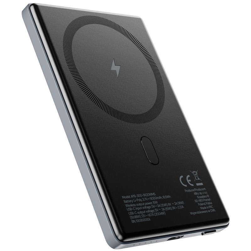 Powerbanka Allity APB-300 PD QC 20W 5000 mAh - šedá