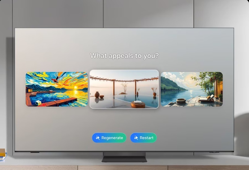 Televize Samsung QE85QN80F Tapeta generovaná pomocí AI v režimu Ambient na obrazovce tv