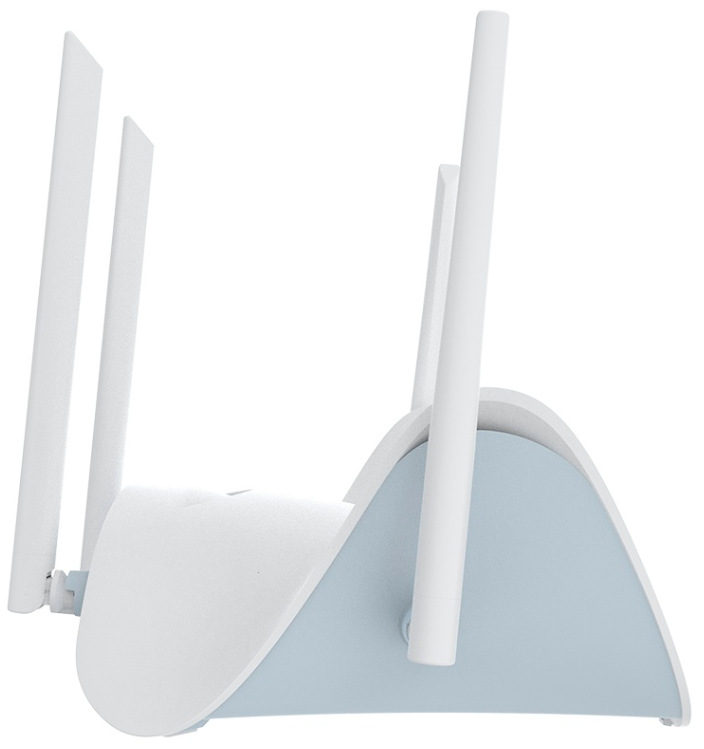 Boční pohled na router D-Link R95/E BE9500 ukazující rozmístění externích antén