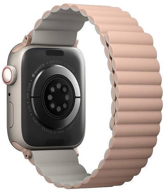 Řemínek Uniq Revix Reversible na Apple Watch 42/44/45/49mm růžový/béžový