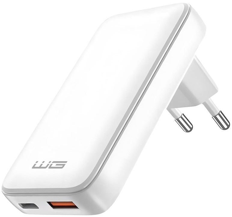 Nabíječka do sítě WG GaN 30W 1xUSB-C/1xUSB-A - bílá