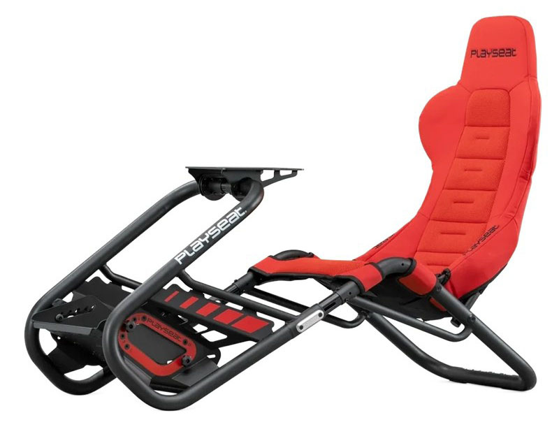 Závodní kokpit Playseat Trophy Red v červeném barevném provedení.