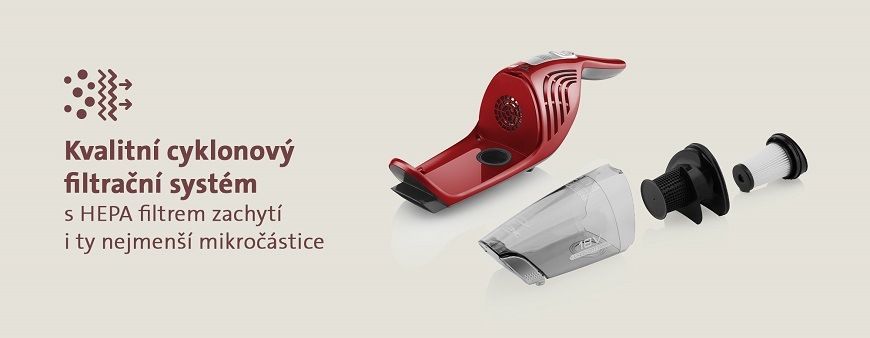 Tyčový vysavač ETA Moneto II 4453 90000, rukojeť