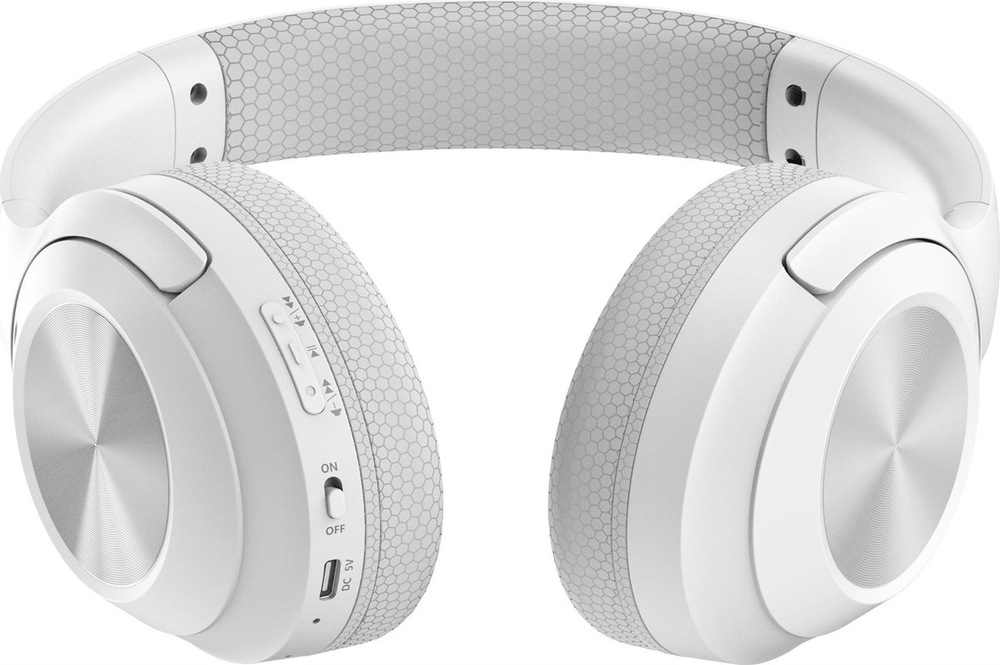 Sluchátka A4Tech Fstyler BH220 bezdrátová skládací Bluetooth bílá Spodní strana sluchátek A4Tech Fstyler BH220 s ovládacími tlačítky