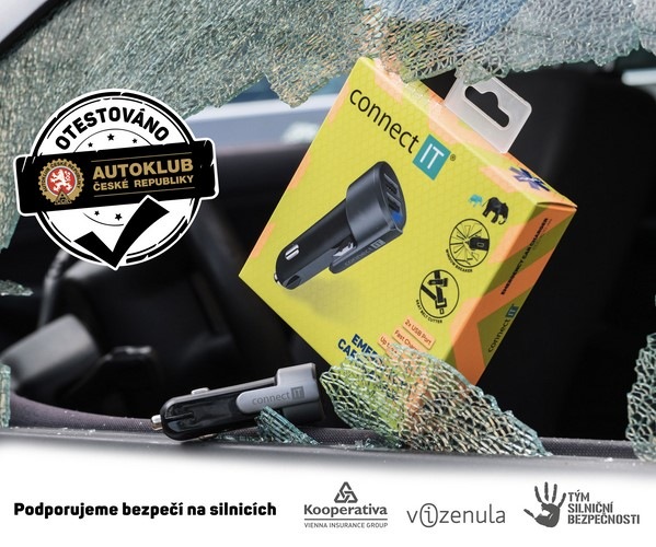 Adaptér do auta Connect IT Emergency Car Charger, 2x USB černý/stříbrný Adaptér do auta Connect IT Emergency Car Charger, 2x USB černý/stříbrný