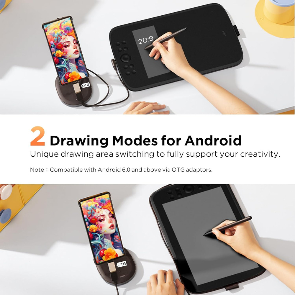 Grafický tablet UGEE M908 černý Dva režimy kreslení pro Android - tablet UGEE M908