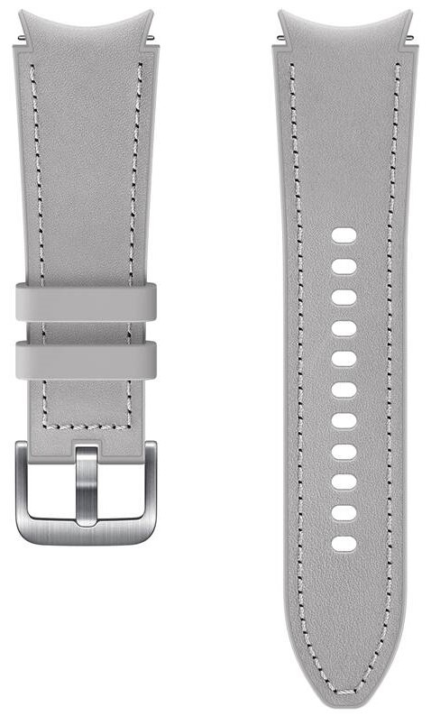 Řemínek Samsung Hybridní kožený 20mm (velikost M/L) stříbrný