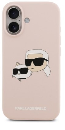Kryt na mobil Karl Lagerfeld Liquid Silicone Double Heads MagSafe na Apple iPhone 17 růžový