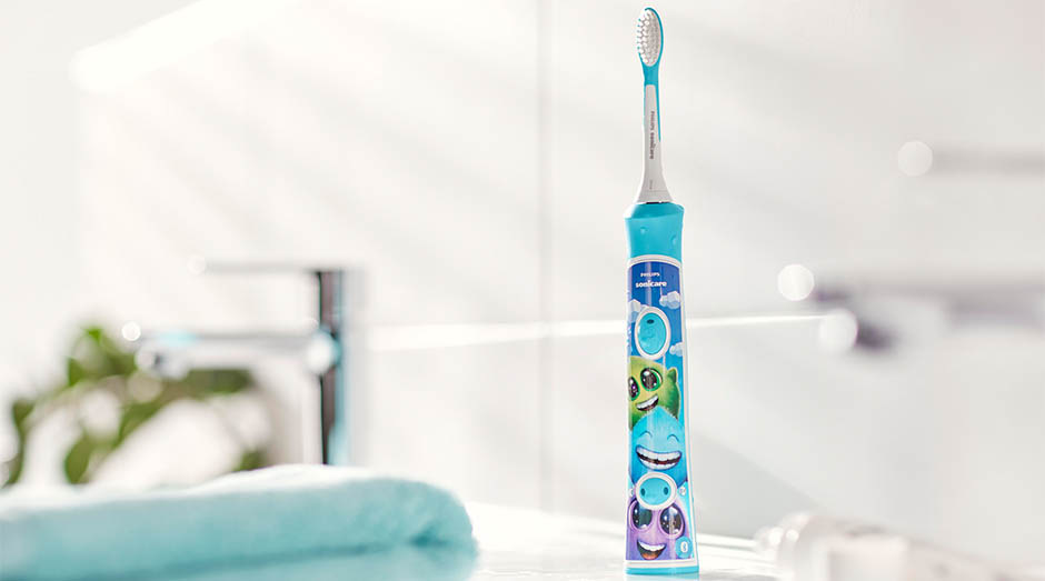 Zubní kartáček Philips Sonicare For Kids HX6322/04 bílý/zelený Philips HX6322/04 Sonicare For Kids