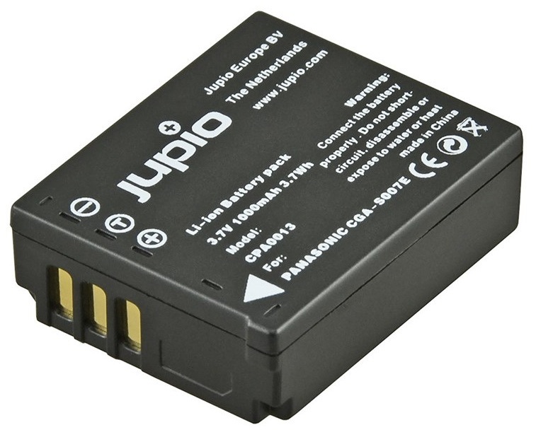 Baterie Jupio pro fotoaparáty Panasonic s kapacitou 1 000 mAh, napětí 3,7 V