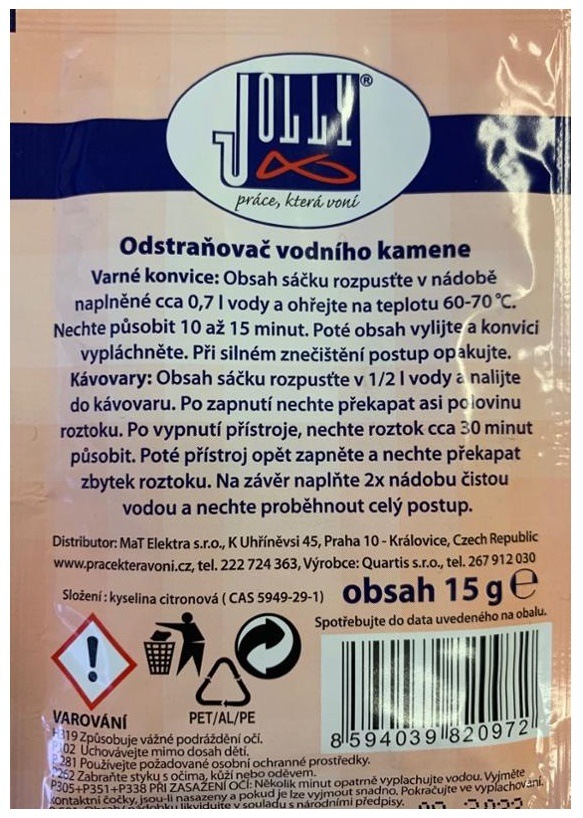 Čisticí přípravek Jolly OVK 1 Čisticí přípravek Jolly OVK 1