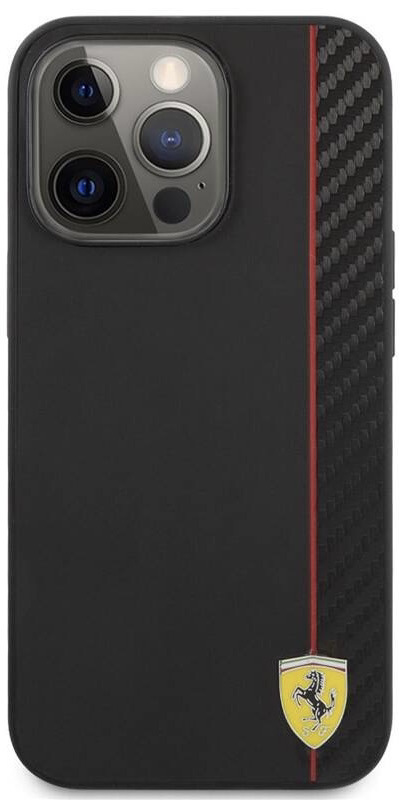 Kryt na mobil Ferrari Smooth and Carbon Effect na Apple iPhone 13 Pro černý