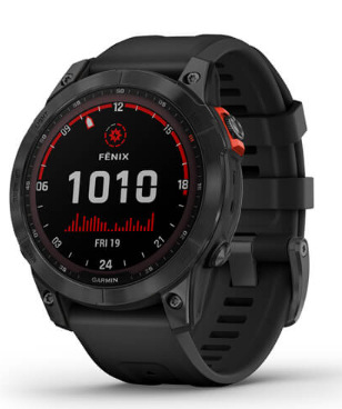 Chytré hodinky Garmin fenix 7 Solar - Gray/Black Silicone Band