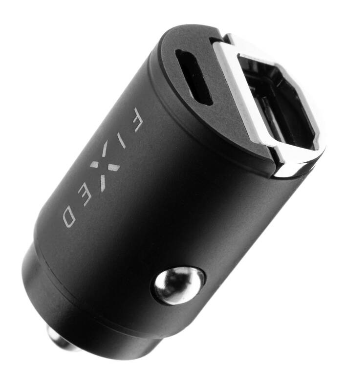 Adaptér do auta FIXED USB-C PD, USB QC 3.0, 30W černý Adaptér do auta FIXED USB-C PD, USB QC 3.0, 30W černý