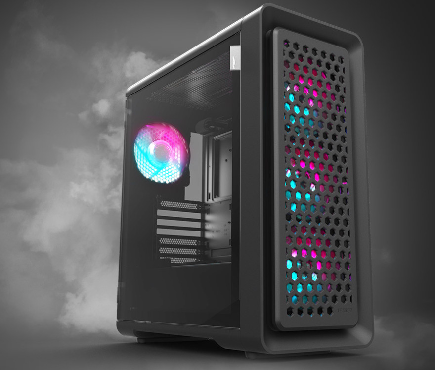Case FSP CUT593P černá Fortron CUT593P je už v základu osazen čtyřmi ventilátory