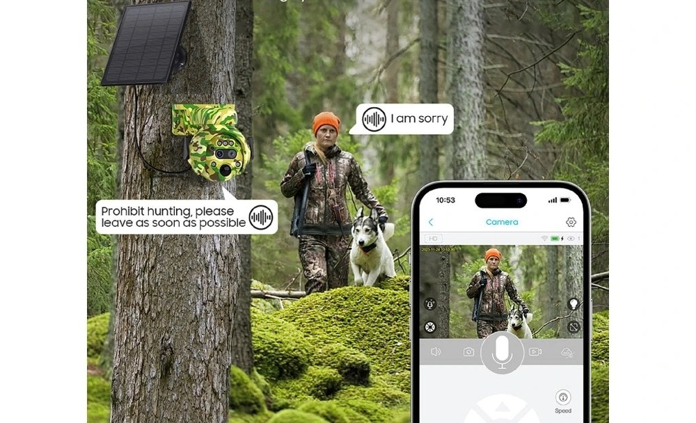 IP kamera Viking HDs04 4G šedá/maskáčová Viking HDs04 4G podporuje i obousměrnou komunikaci