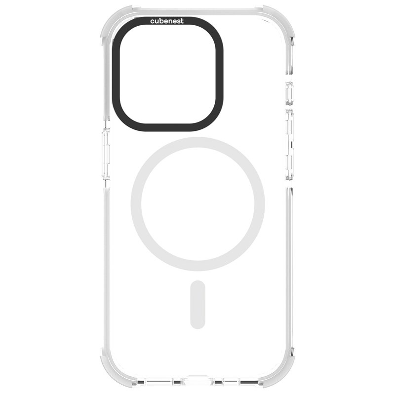 Kryt na mobil Cubenest MagPro Strong Guard s MagSafe na Apple iPhone 15 Pro bílý/průhledný