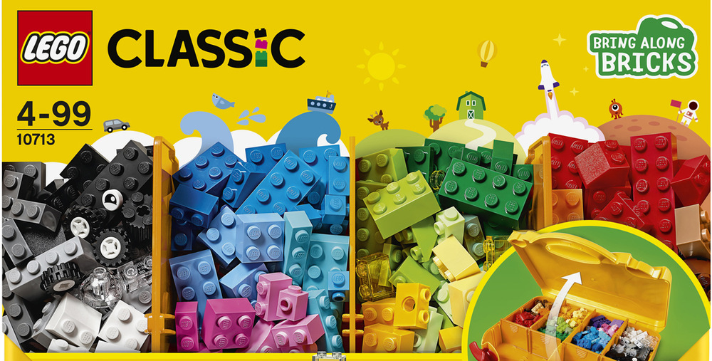 Stavebnice LEGO® Classic 10713 Kreativní kufřík Kreativní stavebnice v praktickém kufříku umožňuje třídit kostky podle barev i tvarů a snadno je ukládat.